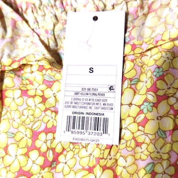 Wild Fable Vibrant Yellow Floral Sleeveless Dress Size Small NEW - Picture 4 of 7